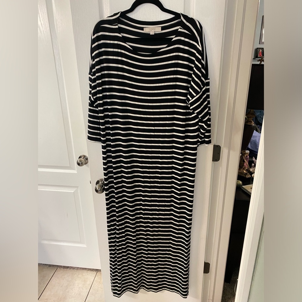 LOFT striped maxi dress